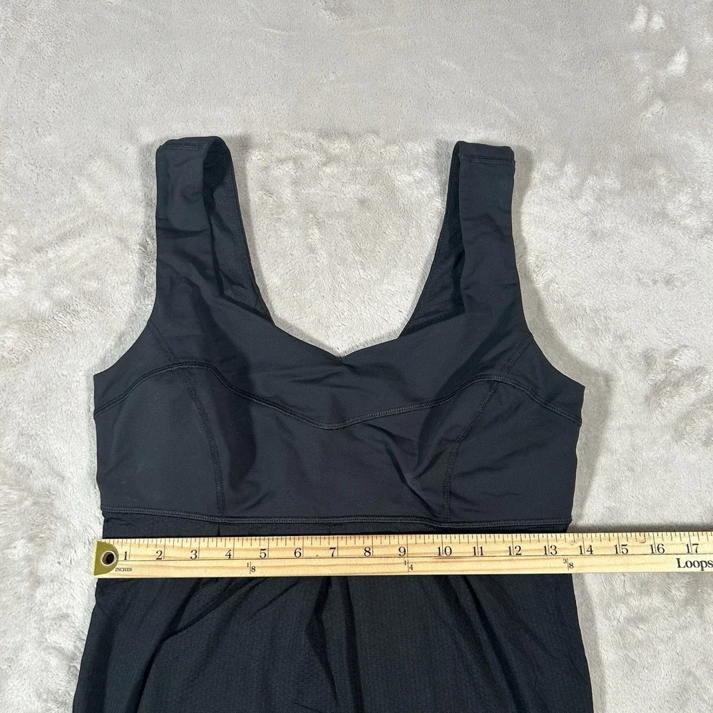 Lululemon Run Tame Me Top Black Size 8 Activewear Tank Drawstring Hem Athleisure